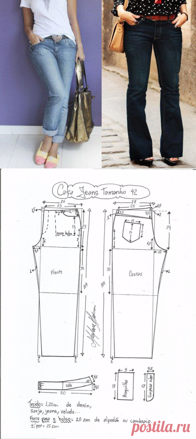 Джинсы.Размеры 36-56(евро) выкройки (Шитье и крой) – Журнал Вдохновение Рукодельницы