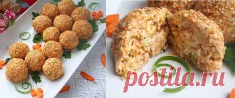Салатные шарики «А-ля мимоза». Очень вкусные и нежные, украсят любой праздничный стол!