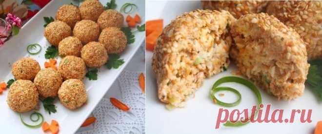 Салатные шарики «А-ля мимоза». Очень вкусные и нежные, украсят любой праздничный стол!