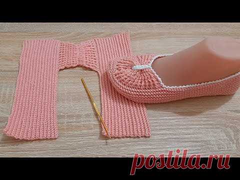 طريقة عمل حذاء كروشيه بقطعة واحدة how to crochet a nice shoes