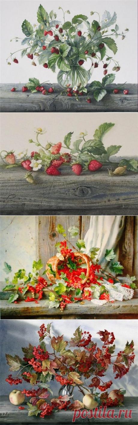 Ягодки от художницы Елены Базановой / Картинки для декупажа / PassionForum - мастер-классы по рукоделию