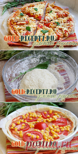 Пицца на кефире с курицей, рецепт теста для пиццы на кефире