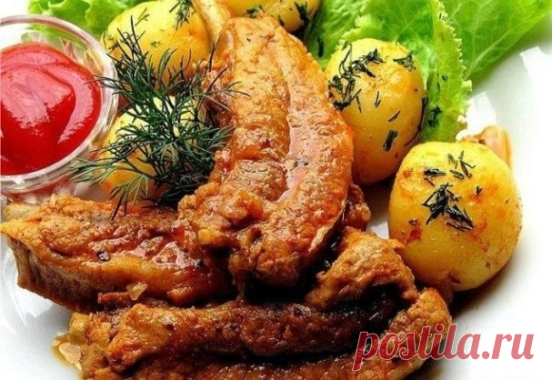 Свиные ребрышки, тушеные в казане - пошаговый рецепт с фото на Повар.ру