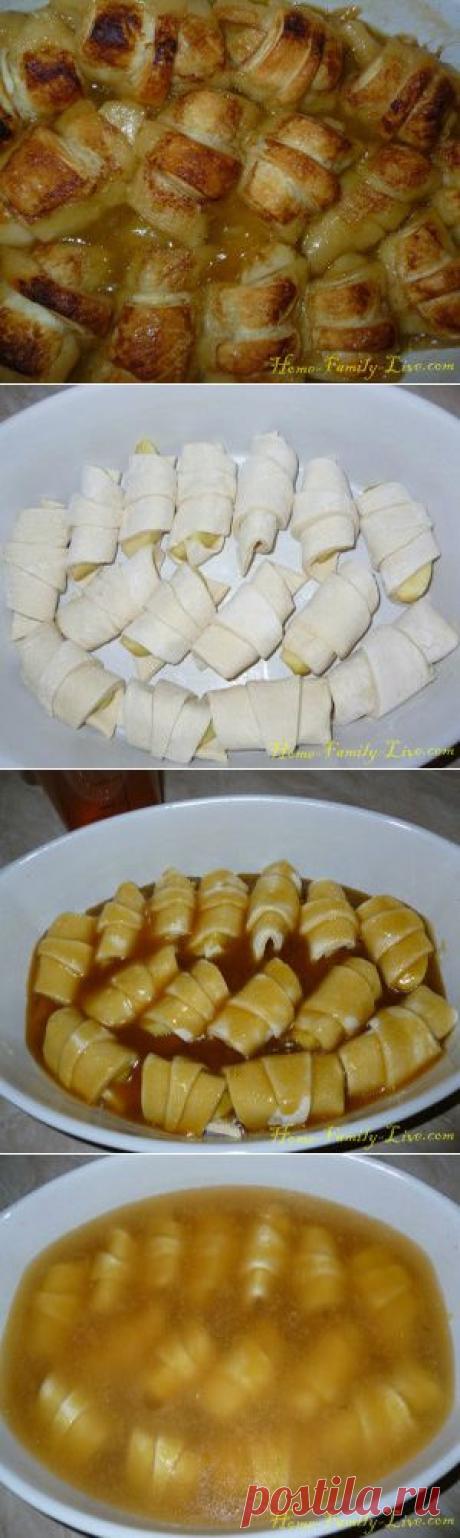Слойки с яблоком в соке - пошаговый рецепт с фото