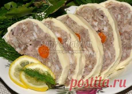 Галантин из курицы к Новому году.  с пошаговыми фото
