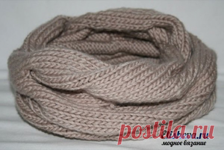 Ультрамодный шарф снуд вязаный спицами | Блог elisheva.ru