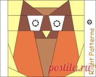 INSTANT DOWNLOAD Owl PDF quilt paper pieced block Sewing Pattern