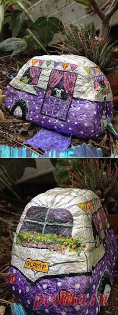 Painted rock for delightful fairy glamping. | Рисунки на камнях