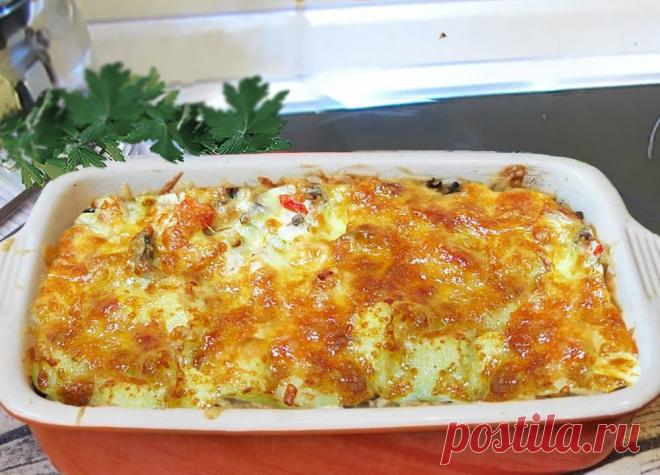 Курица с картошкой и грибами в духовке - просто, быстро, красиво и вкусно | Ленивый повар | Пульс Mail.ru