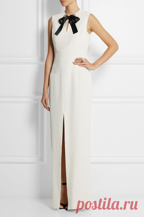 Alexander McQueen | Bow-embellished crepe gown | NET-A-PORTER.COM