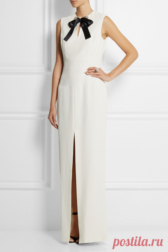Alexander McQueen | Bow-embellished crepe gown | NET-A-PORTER.COM
