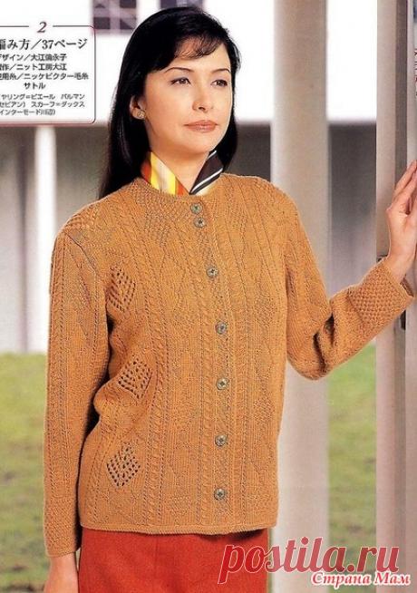 Жакет с верикальными полосками из ажурный узоров. Спицы. - ВЯЗАНАЯ МОДА+ ДЛЯ НЕМОДЕЛЬНЫХ ДАМ - Страна Мам