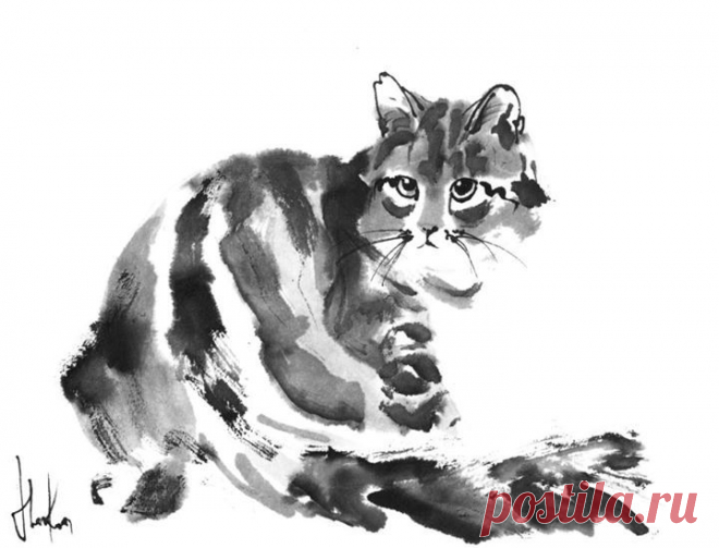 (38) Натали Котова - 31 августа 2015 г. Кошки. Живопись СЕ-И. Работы...