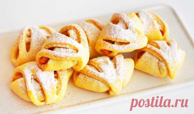 Творожные рогалики с яблоками