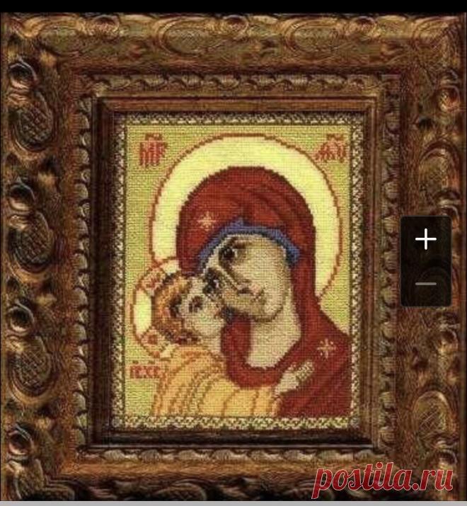 Образ Богородицы Игоревская Вышивка крестиком бисером
