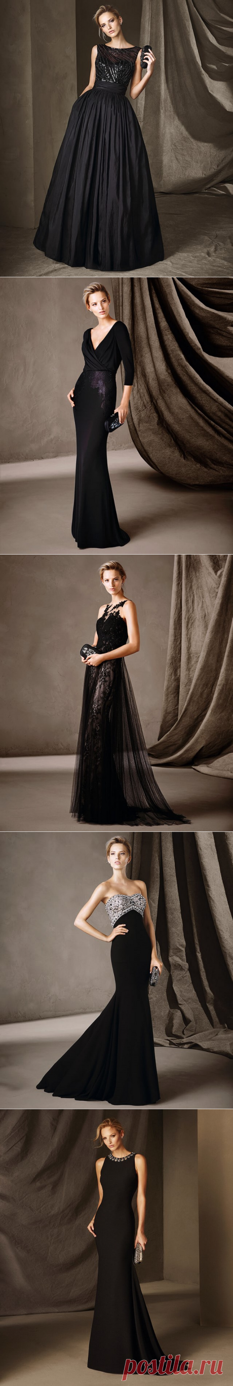 Красивые черные вечерние платья на выпускной 2017 новинки, фото