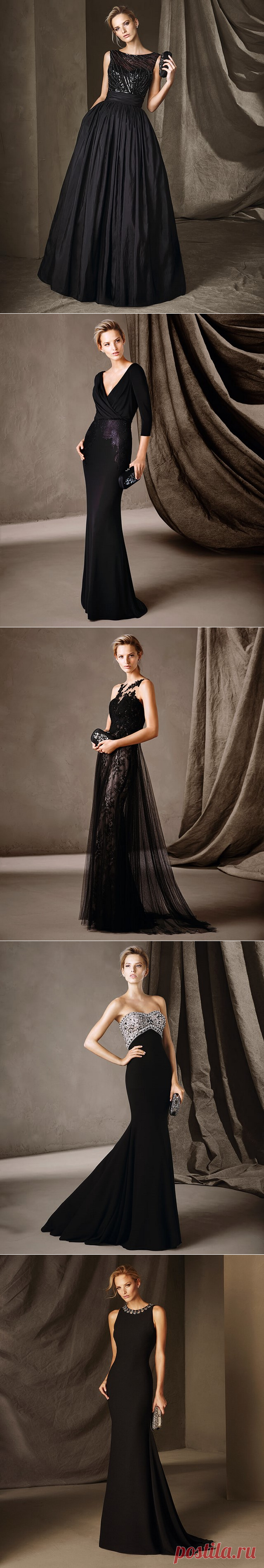 Красивые черные вечерние платья на выпускной 2017 новинки, фото