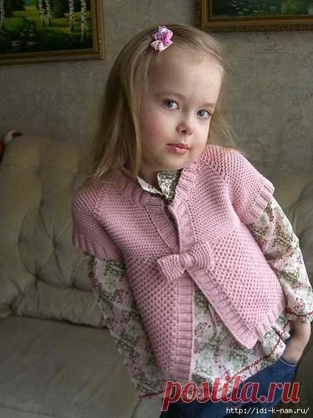 вязаный кардиган для девочки