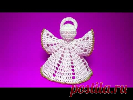 ПРЕЛЕСТНЫЙ АНГЕЛ крючком на Рождество   How to crochet christmas angel