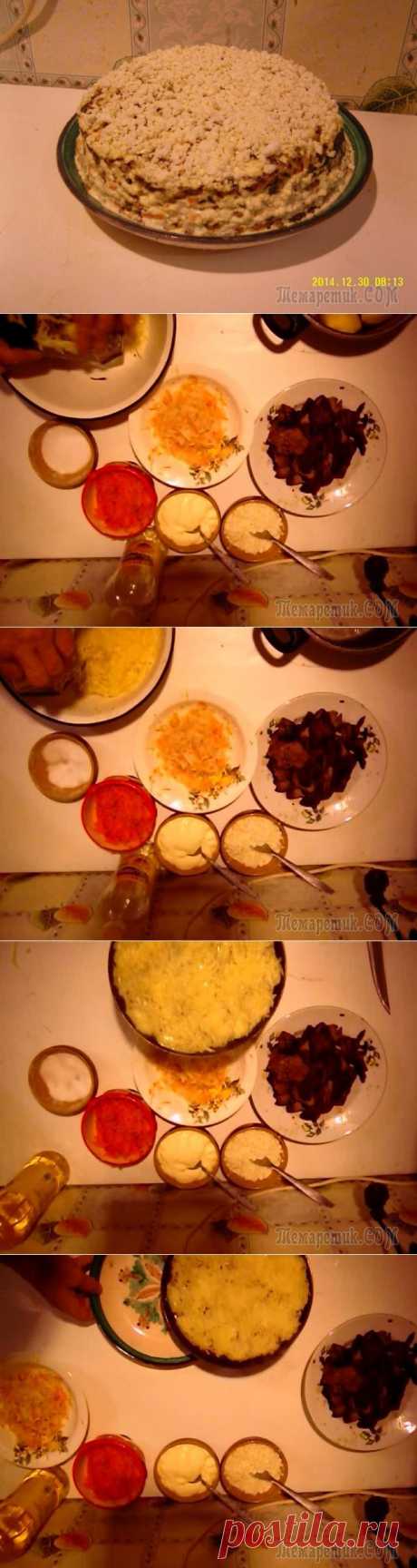 Холодный закусочный торт-пирог из печени