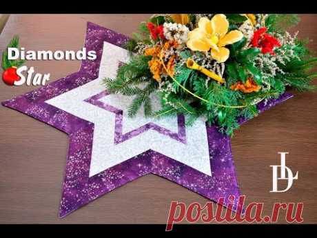 Patchwork Diamonds Star - Vánoční ubrus