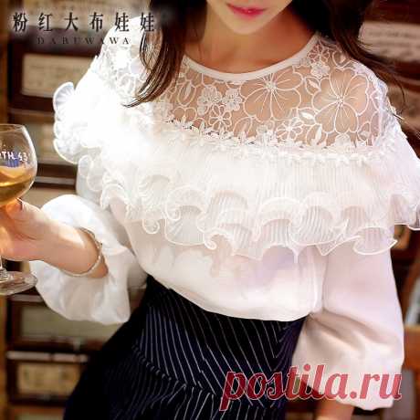 shirt jeans for men Picture - More Detailed Picture about White shirt Girl Pink Doll 2016 new spring dress pleated Ruffle Lace Chiffon shirt woman Picture in Blouses &amp; Shirts from PINK DOLL Trade Co.,Ltd | Aliexpress.com | Alibaba Group