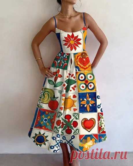 2025 Fish Print Dress