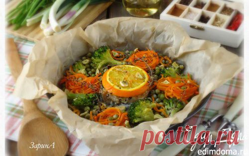 Белая рыба, запеченная с овощами | Кулинарные рецепты от «Едим дома!»