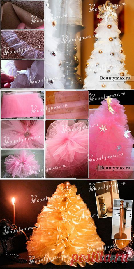 Великолепные елочки из кружевной ткани!