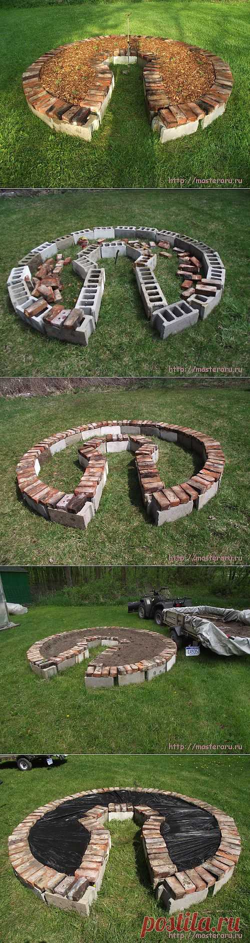 Клумба из строительного мусора