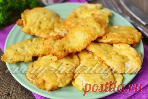 Куриная грудка в кляре на сковороде, рецепт с фото