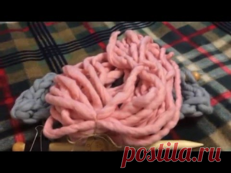 Вязание: шапка крупной вязки из толстой пряжи. Helsinki hat
