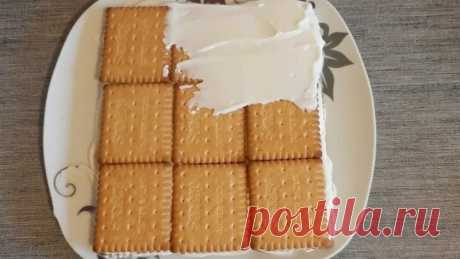 Торт без духовки, без миксера, без выпечки, без коржей