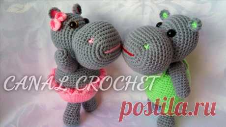 CANAL CROCHET: Hipopótamo amigurumi patrón libre.