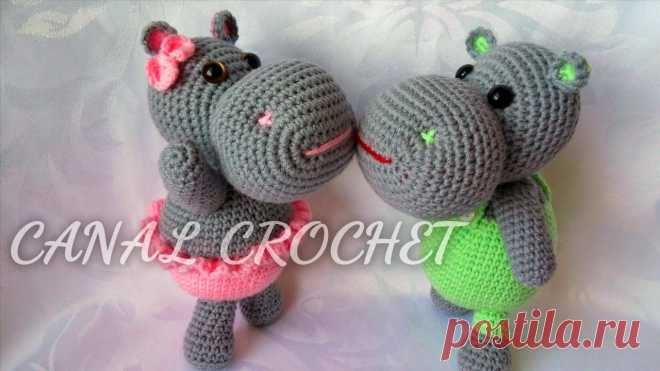 CANAL CROCHET: Hipopótamo amigurumi patrón libre.