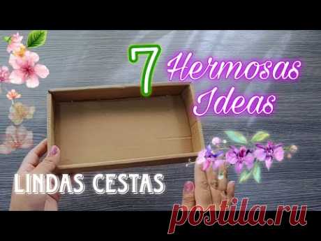 😍MANUALIDADES CON CARTÓN RECICLADO ♻️ IDEAS PARA ORGANIZAR Y DECORAR / HERMOSAS CESTAS CON CARTÓN