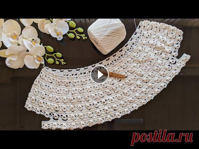 Белый ажурный топ крючком. Круглая кокетка. Часть 2. Росток. Подрезы. Альбом на сайте "Knithub. Вязание от Светланы Заец" (схемы, описание, фото процесса вязания): Я в соцсетях: Инстаграм Группа "Вязание&q...