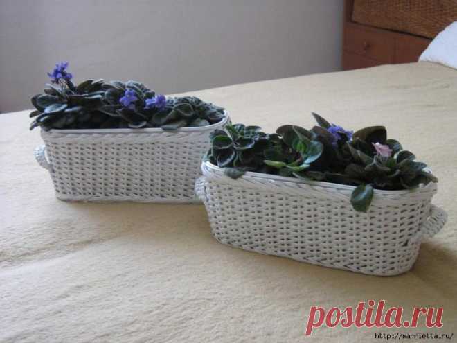 Продолжаю тему плетения из газет. Квадратные корзинки. Идеи и МАСТЕР-КЛАСС