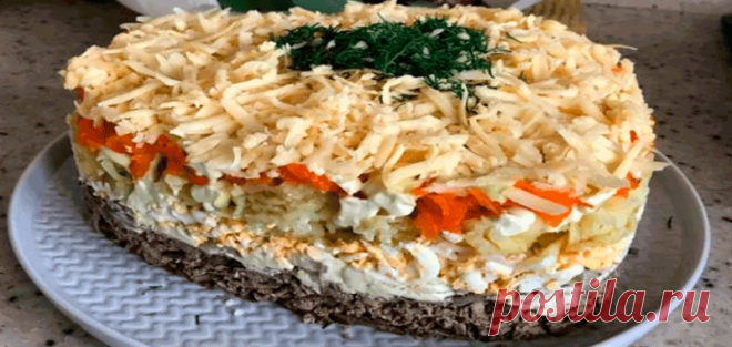 Вкусный салат из вареной печени