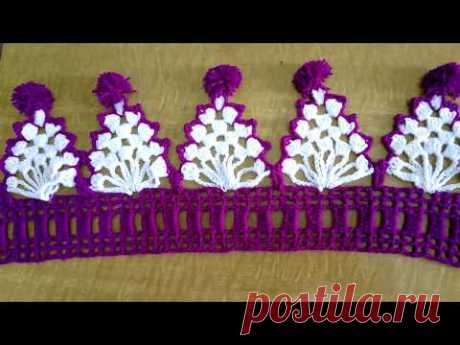 Crochet work#making door hanging#toran design from wool#in marathi#क्रोशाचे विणकाम तोरण प्रकार 2