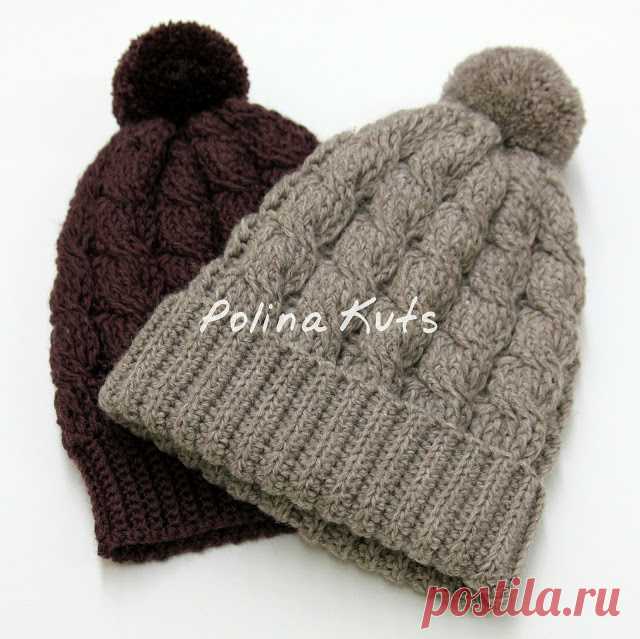 Polina Kuts: Мастер-класс: Шапка крючком узор 