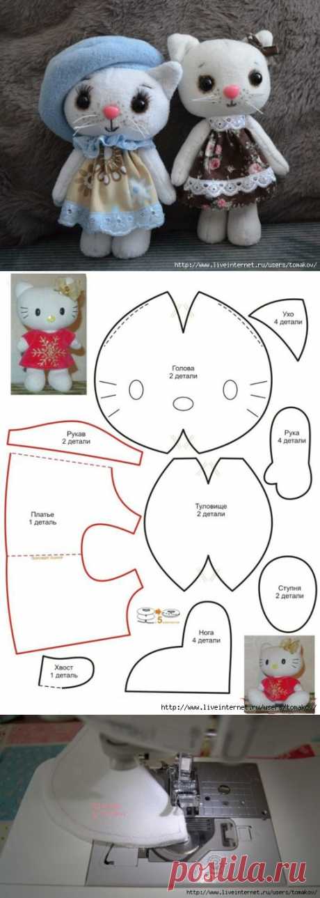 Кошечка Китти. Выкройка + небольшой МК