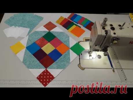Capa de almofada com zíper, feito com Bloco de #retalhos, passo 🚶‍♀️ 🚶‍♂️.