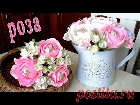 Открытые розы из гофрированной бумаги МАСТЕР КЛАСС