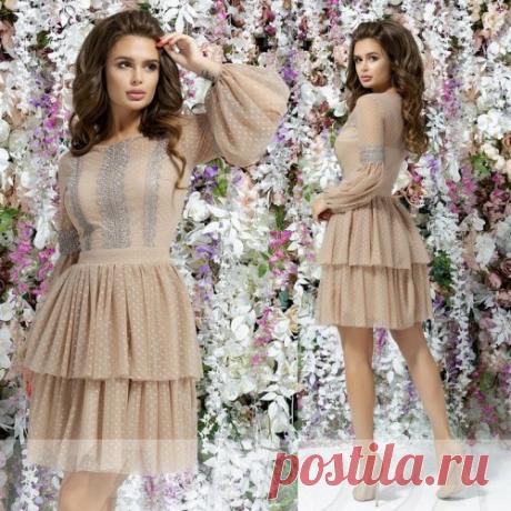 Вечернее платье пышный рукав : нежное, из сетки. Скидка всем. Доставка.