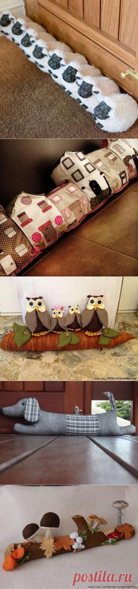 Креативные подушки от сквозняков