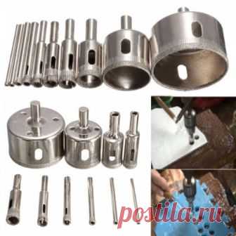 10Pcs 3mm~50mm Diamond Tool Drill Bit Hole Saw Set Glass Ceramic Marble Tile Kit | eBay