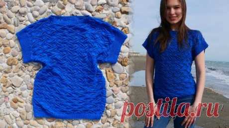 Кофточка «Ultramarine» спицами
