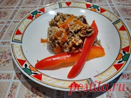 Мировая закуска из сушеных баклажан (Pkhali) Appetizer from dried aubergines
