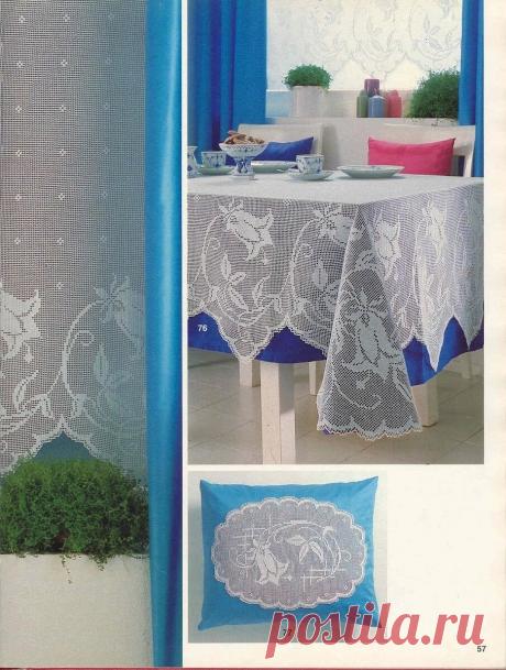 Скатерть/ салфетка/ занавеска Колокольчики + схема | Скатерти Людмилы Петровой | Дзен